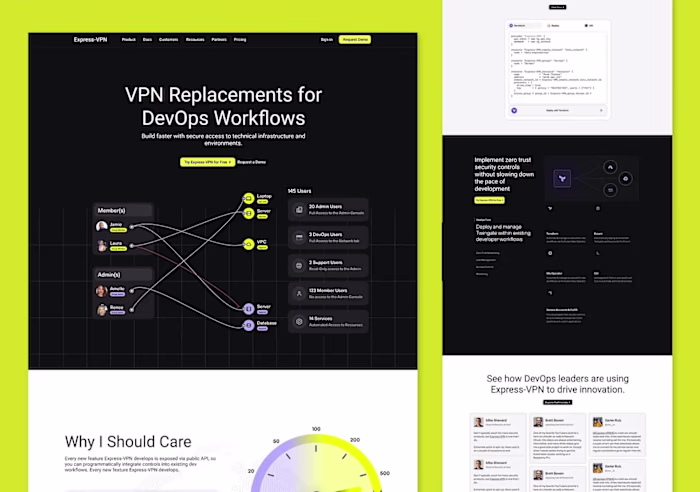 Framer Landing Page Design for DevOps Security Platform