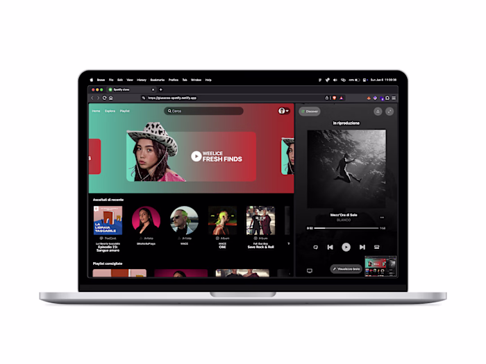 Spotify-clone with a fresh new concept Design