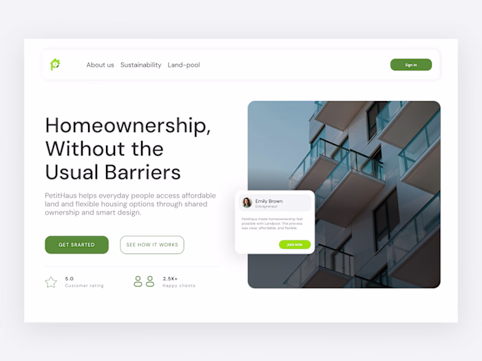 Content and UI redesign for PetitHaus - an African real esta...