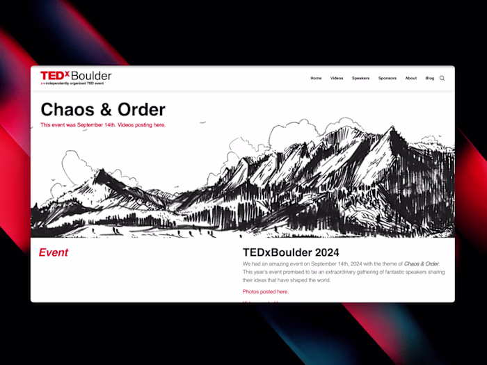 ❖ TEDxBoulder - Framer Site ❖