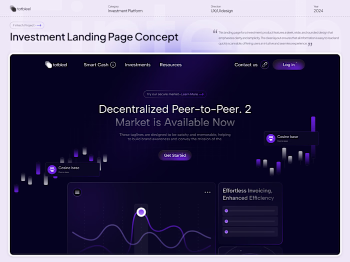 Investment landing page concept