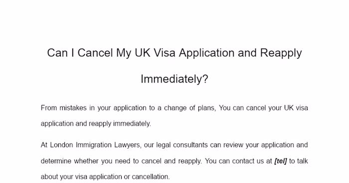 Can I Cancel My UK Visa Application and Reapply Immediately?