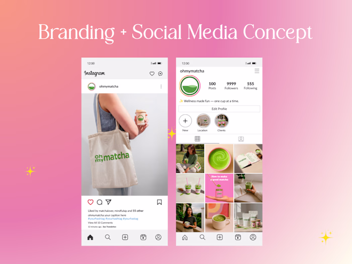 Oh My Matcha — Fresh & Playful Brand Identity Design