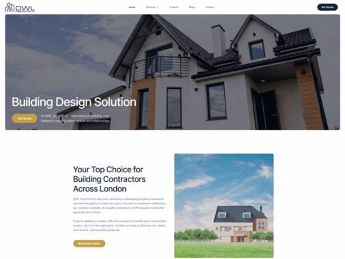 Minimal Luxury Construction WordPress Redesign Website Project
