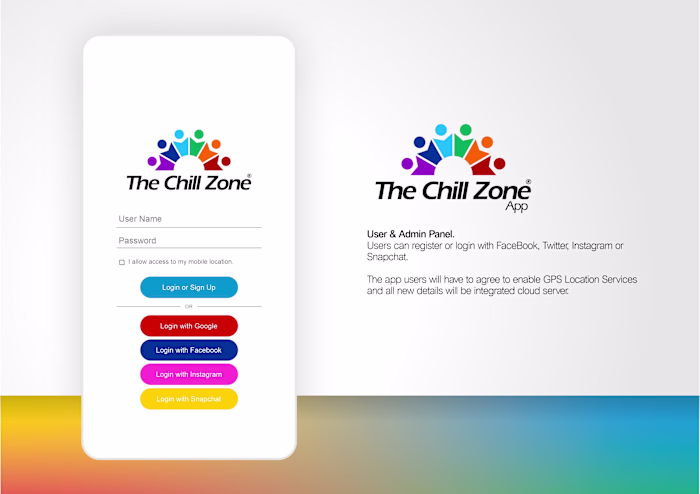 The Chill Zone App - Logo Design & UI Design