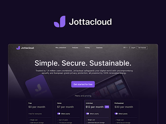 Landing Page Redesign for Jottacloud
