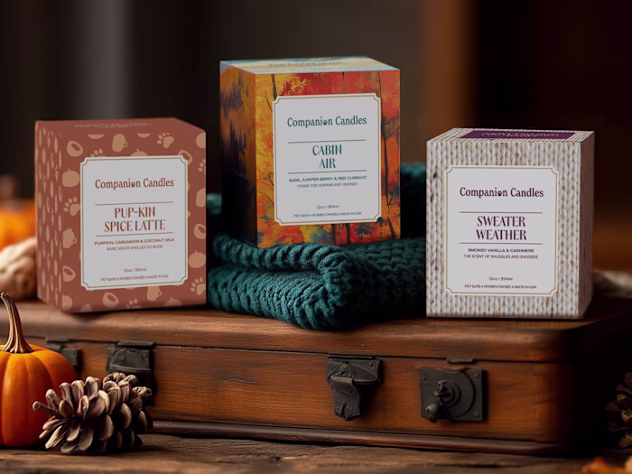 Companion Candles - Fall Collection Packaging Design