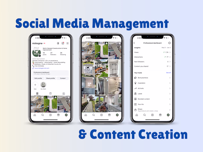 Social Media Revamp for Nick's Construction