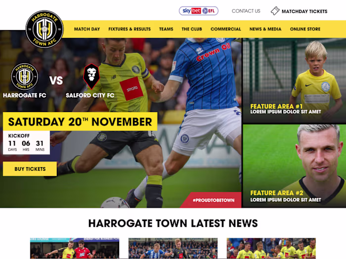 Harrogate Town FC - UI/UX Design & Social Campaign — Jamie Peel