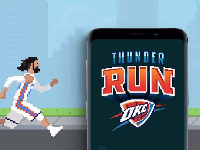 OKC Thunder Run 16-bit style game