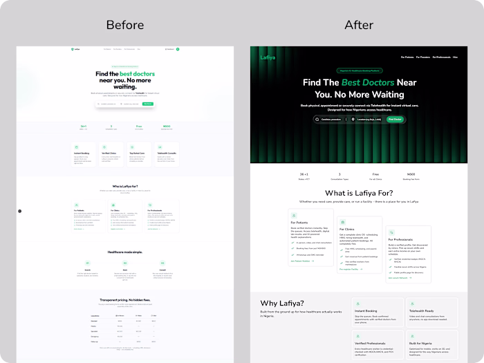 Lafiya - Telehealth Landing Page
Overview
Lafiya