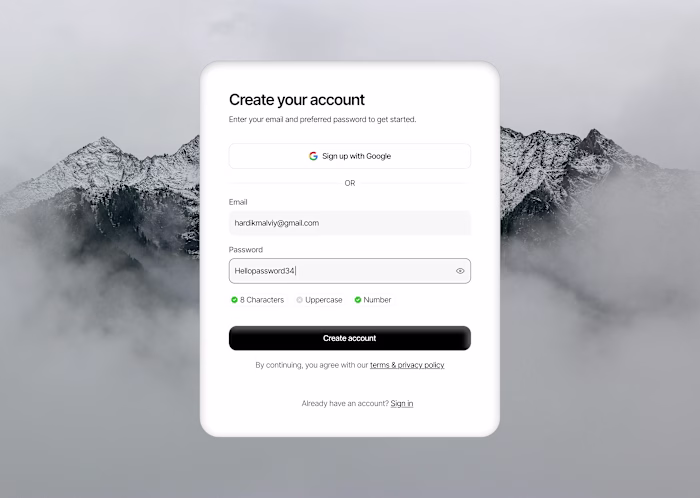 Sign up screen🔥 Will you sign up?