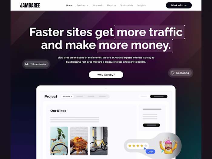 Jambaree – Performance-First JAMstack Landing Page