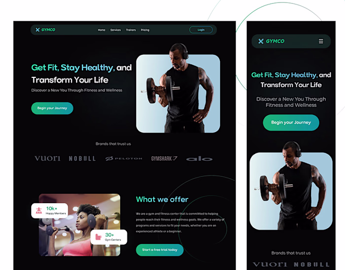 Gymco Fitness Landing Page 