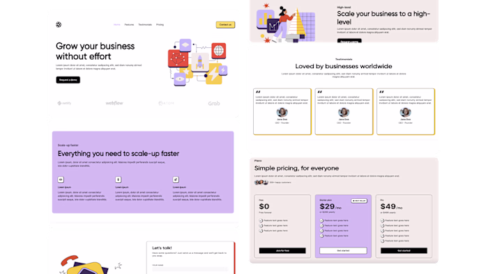 Webflow website showcasing a digital service