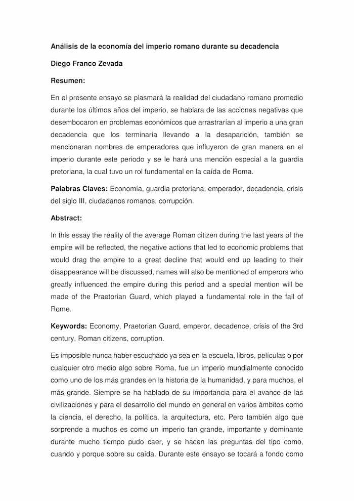 Essay in Spanish