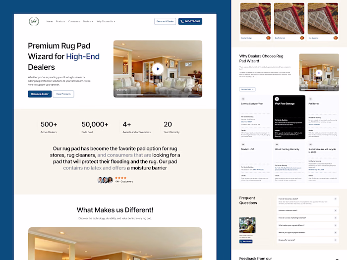 Figma Design for Rug Pad Wizard Platform