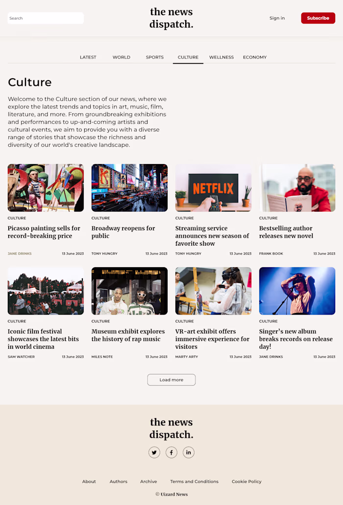 News website (The news dispatch.)