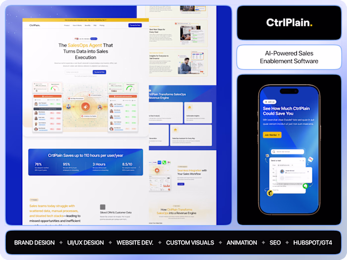 Sales AI Agent [B2B] | Web Dev + UI Design+ Illustration