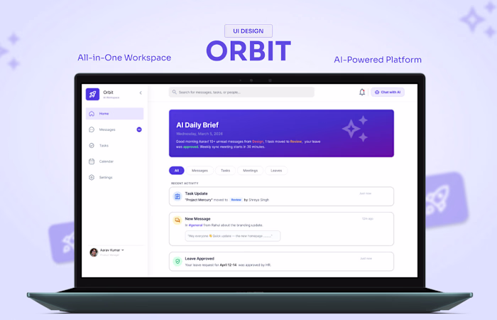 ORBIT – AI Powered Team Workspace UI Design