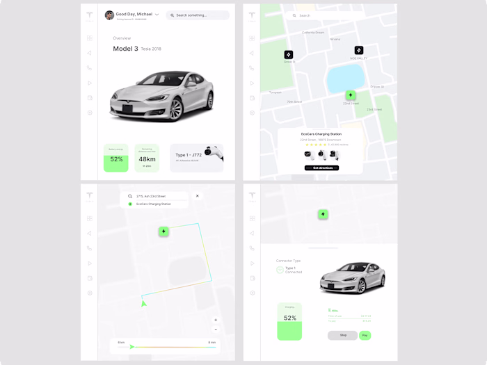 Tesla car app | Concept
