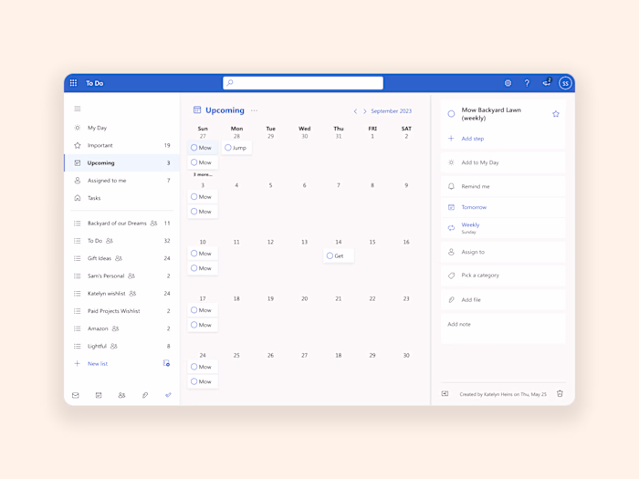 Calendar View for Microsoft To Do