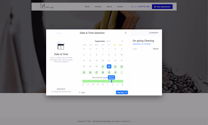 Web Design and logo branding of Myriam Excellence Cleaning