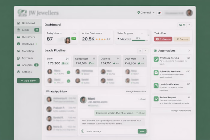 AI-Powered CRM with WhatsApp Automation (20K+ users)