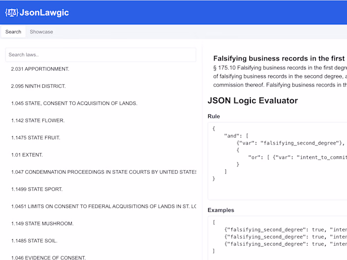 JsonLawgic: Law as Code