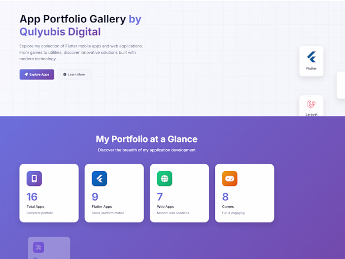 Qulyubis Digital - App Portfolio Gallery | Flutter & Web Apps
