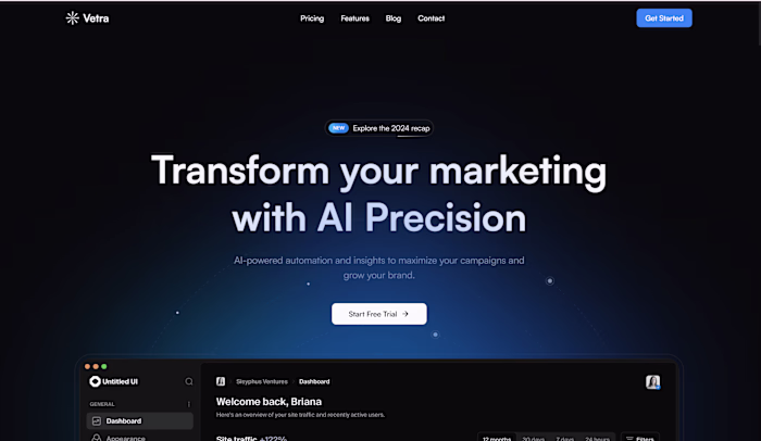 Vetra AI SAAS Marketing Template
