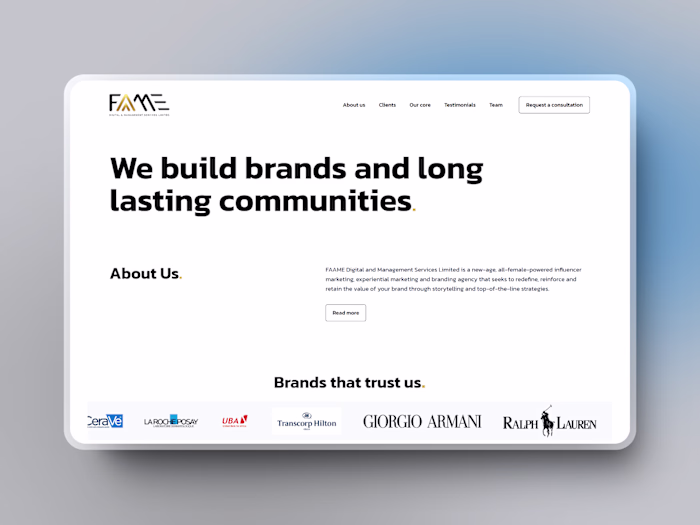 FAAME Digital & Management Services Limited