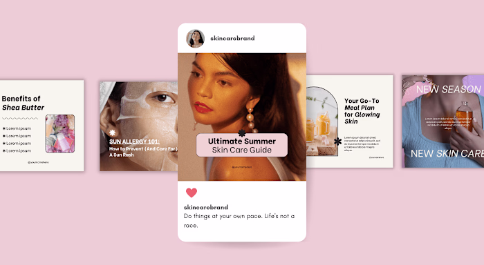 Social Media Design Posts for Skin Care Brand