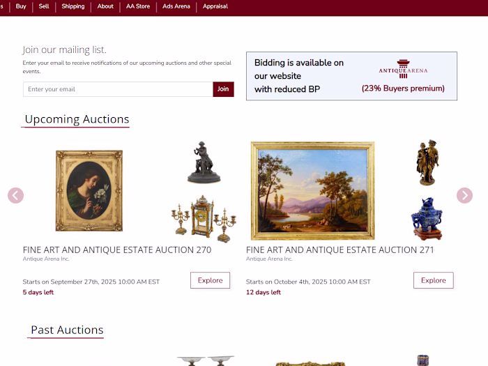 Fine Art and Antique Estate Auctions Management