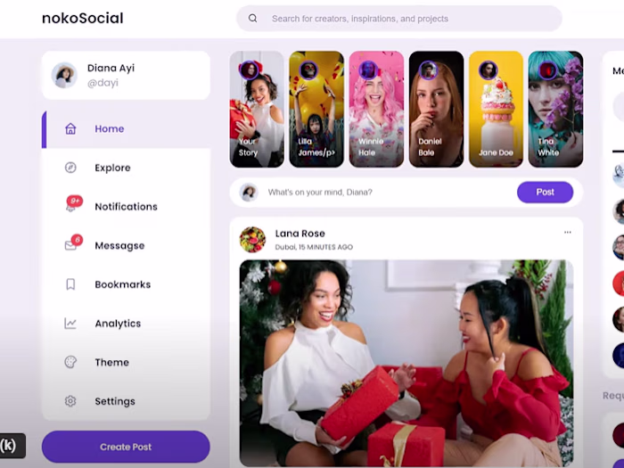 Social Media Ui design