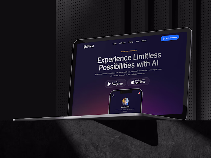 ShieldAI SaaS and AI Framer website template