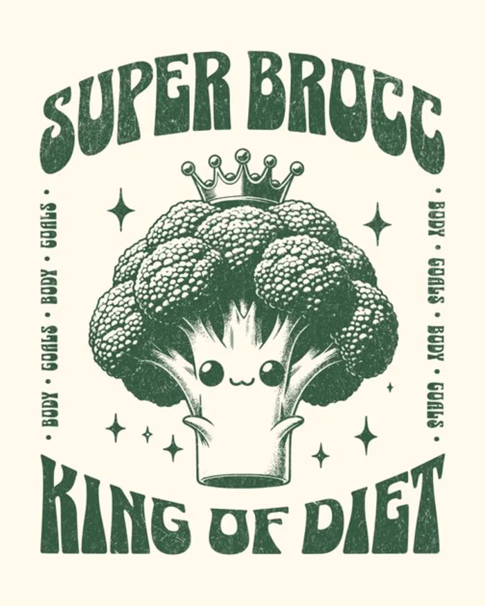 Super Brocc (Broccoli) T-Shirt Design Template