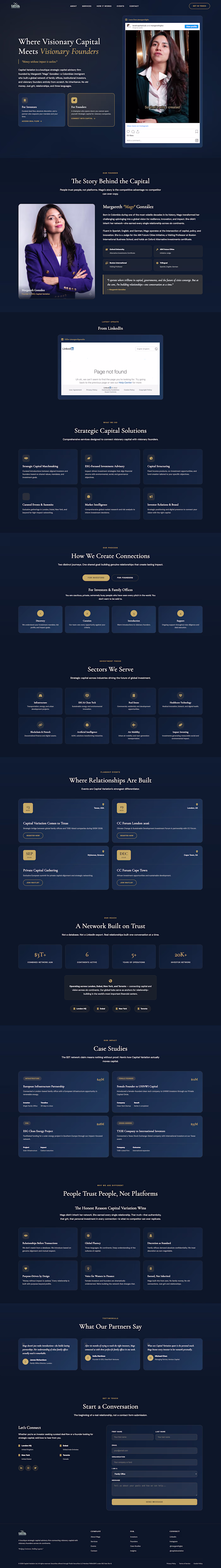 Capital Variation Website & Investor/Founder Platform Redesign