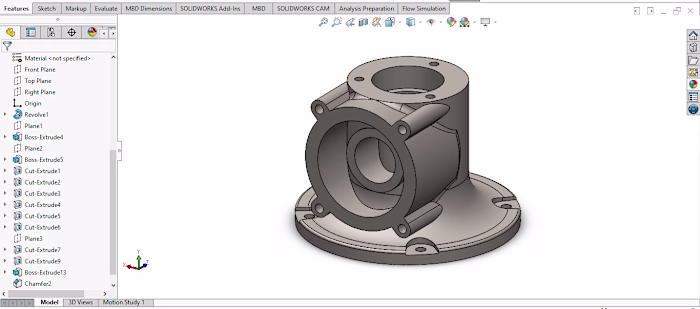 Mechanical Housing Component Design in SolidWorks
