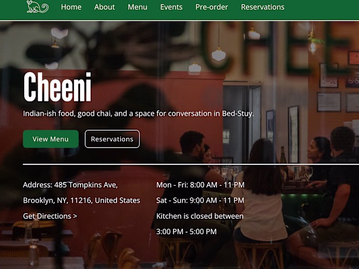 Cheeni NYC Website Revamp