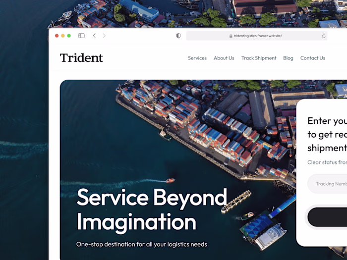 Landing Page Design for Trident Logistics