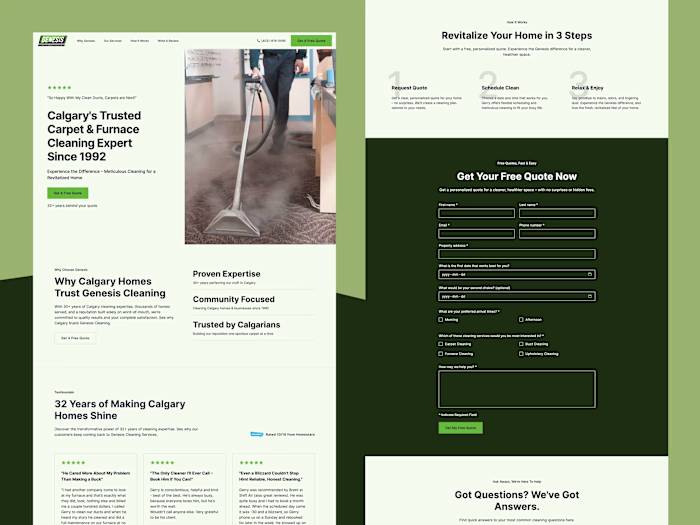 Genesis Cleaning Services Website