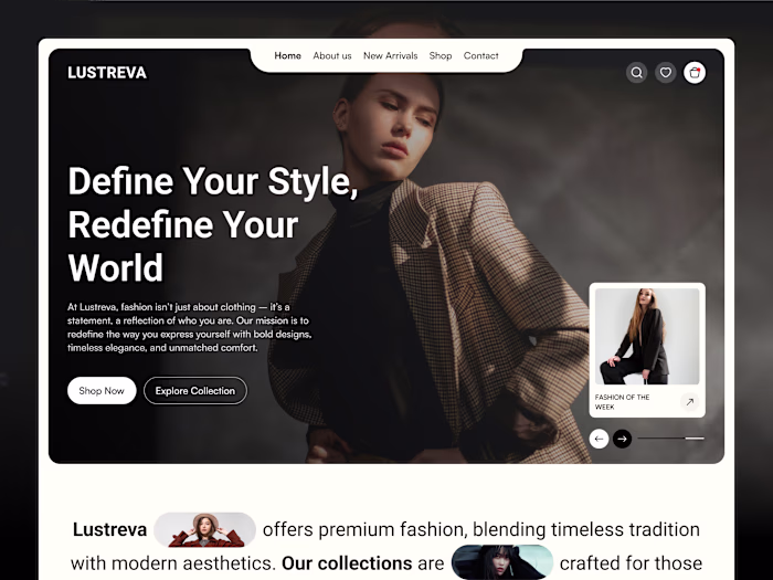 Lustreva - Modern Fashion Landing Page