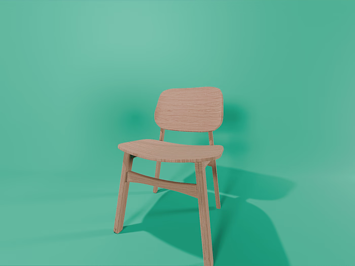 Modern Wooden Chair Design in Blender