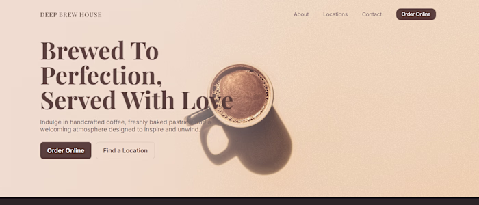 Cafe Website: Responsive cafe website