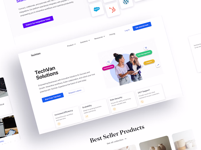 Task management software landing page