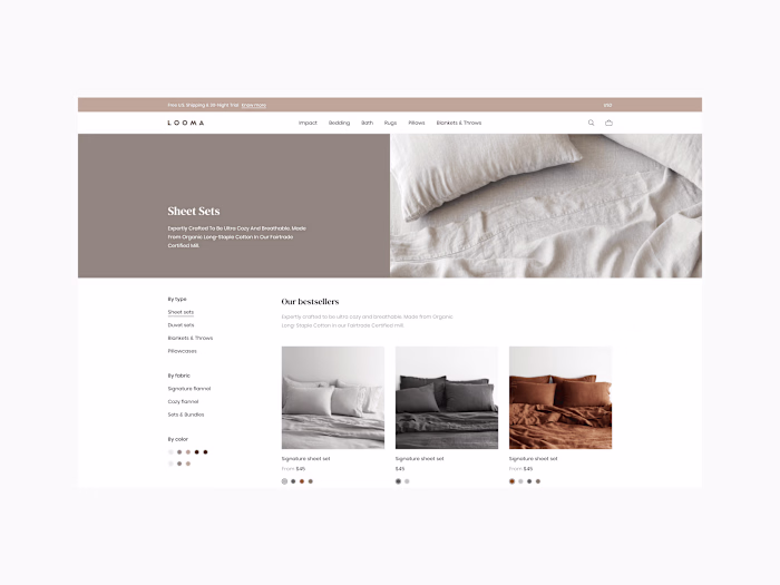 Looma Home Custom Shopify Web Design & Development