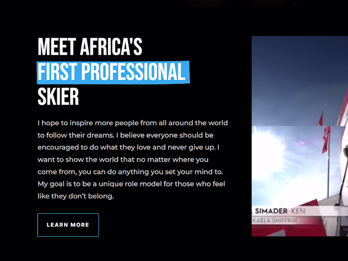 Personal Website to Showcase Africa's Trailblazing Skier