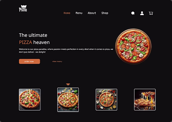 Pizza Paradise - Food Website Landing Page UI Design