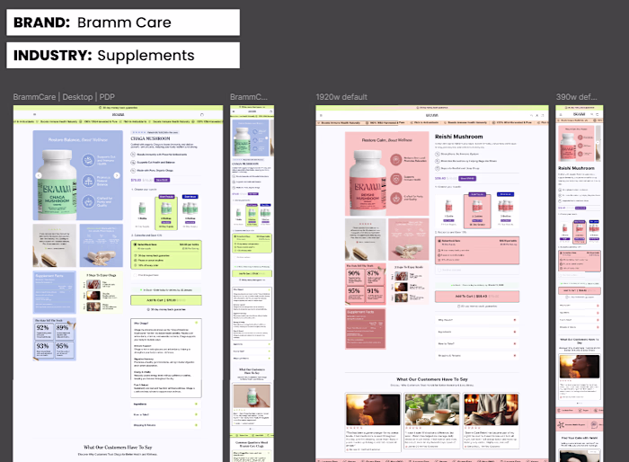 BRAMM CARE Product Page Design